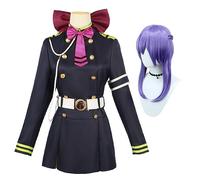 Gooyeh Seraph of the End Cosplay Costume Krul Tepes/Shinoa Hiiragi Anime Costume Enfant/Adulte Cosplay Costume Halloween Cosplay Costume Dames Set complet avec perruque