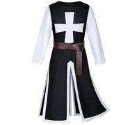 Gooyeh Tunique médiévale de chevalier pour Halloween, robe de combat médiévale, déguisement de croisade, jupe d'arme