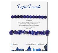 GoPaw 2 pièces Bracelets Pierre Naturelle Femme, 6mm Bracelet Perles Femme Amethyste Pierre Réglable Naturelle Bracelet Bijoux Cadeau pour Femme (Lapis Lazuli)