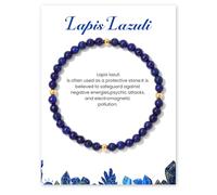 GoPaw Bracelet Pierre Naturelle Femme, 4mm Bracelet Perles Femme Amethyste Perles Naturelle Bracelets pour Femmes Bijoux Cadeau pour Femmes (Lapis-lazuli)