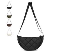 GoPaw Crescent Bag pour femme, sac à bandoulière en nylon pour femme, sac à bandoulière en nylon avec fermeture éclair, sac à boulette avec sangle réglable, sac à main portable Crescent (noir)
