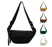 GoPaw Sac Banane Femme Velours Côtelé, Banane Femme Velours avec Sangle Réglable, Sac Banane à Bandoulière pour Adolescentes et Adultes (Noir)