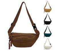 GoPaw Sac Banane Femme Velours Côtelé, Banane Femme Velours Avec Sangle Réglable, Sac Banane à Bandoulière pour Adolescentes et Adultes (Marron)