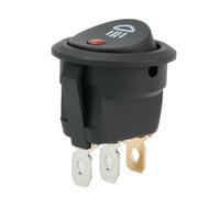 GOPEO Interrupteur Rond De Phare Antibrouillard À Bascule, 23mm, 12V, Rouge, LED, Symbole De Lampe Antibrouillard, Compatible avec Les Pièces De Commutateur De Voiture, Van Et Camion, 1 Pièce