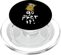 Gopher, drôle et Mignon, Dit qu'il Faut Faire Un Jeu de Mots Positif PopSockets PopGrip pour MagSafe