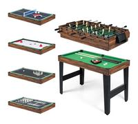 GOPLUS 10 en 1 Table MultiJeux Enfant avec Billard, Baby-Foot Enfants avec Air Hockey, Billard, Ping Pong, Shuffleboard, Bowling, Échecs, Dames, Backgammon