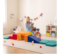 GOPLUS 10 PCS Parcours Motricité Bébé en Mousse, Housse Amovible, Combinaison Libre, Multicolore