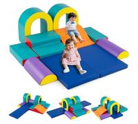 GOPLUS 10 PCs Parcours Motricité de Bébé Montesorri, Parcours Escalade en EPE avec Coutures Renforcées, Design Convertible pour Combinaisons Infinies, pour Tout-Petit Garçons Filles 1+ Ans (Vert)