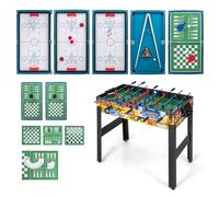 GOPLUS 12-en-1 Table Babyfoot,Table de Jeux Multifonctions avec Baby-Foot, Billard, Tennis de Table, Hockey, Bowling, Shuffleboard, et Plus Encore, pour Enfants et Adultes
