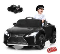 GOPLUS 12V Voiture Électrique Enfants Lexus avec Portes Papillon, Ceinture Télécommande Parental 2,4G, Effets Sonores Lumineux & Klaxon& USB,pour 3-8 Ans, Charge 30kg (Lexus, Noir)
