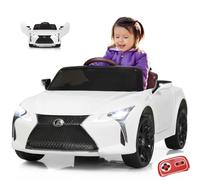 GOPLUS 12V Voiture Électrique Enfants Lexus avec Portes Papillon, Ceinture Télécommande Parental 2,4G, Effets Sonores Lumineux & Klaxon& USB,pour 3-8 Ans, Charge 30kg (Lexus, Blanc)