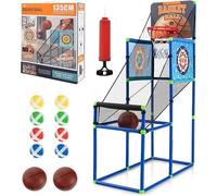 GOPLUS 16cm Jeu de Basketball Arcade pour Enfants, 2 Baskets, 8 Balles, 2 Cibles, Partition, Effets Sonores pour Enfants 3 Ans+