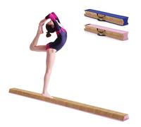 GOPLUS 240cm Poutre Gymnastique Pliable, Poutre Gymnastique Enfants et Adultes, EVA+EPE, 2 Poignées, 6,5cm d'épaisseur, Entraînement de Gymnastique à Domicile (Rose)
