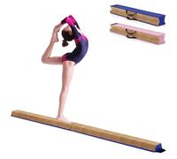 GOPLUS 240cm Poutre Gymnastique Pliable, Poutre Gymnastique Enfants et Adultes, EVA+EPE, 2 Poignées, 6,5cm d'épaisseur, Entraînement de Gymnastique à Domicile (Bleu)