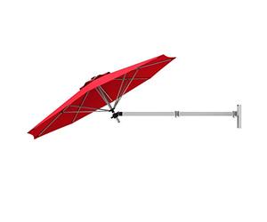 GOPLUS 247CM Parasol Mural, Parasol de Jardin Extérieur avec Toile Inclinable & Support Réglable, 8 Baleines Robustes & Aération, pour Balcon, Terrasse, Cour (Rouge)