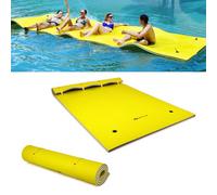 GOPLUS 270X180CM Tapis Flottant de Piscine en Mousse XPE Résistant, Bouée Flottant pour 3-5 Personnes et 3 Couches, Charge Max 300KG,Convient pour Piscine, Plage