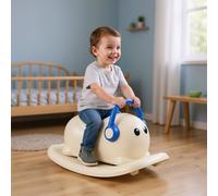 GOPLUS 3 en 1 Cheval à Bascule Enfants, Porteur Enfants Cheval à Bascule avec Rangement, 4 Roues Universelles, Convertible avec Planche d'Équilibre Amovible, Charge 25 KG,64 x 34 x 36 CM