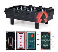 GOPLUS 4 en 1 Table Multijeux Pliante, Table Babyfoot Air Hockey Ping-Pong Billard, Jeu Multiple en PP+MDF avec 81,5x43x29,5CM (Noir)