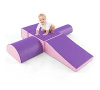 GOPLUS 5 PCS Parcours Motricité Bébé avec Fermeture Clair, Module Motricité Bébé en Mousse PU Lavable avec Remplissage en EPE, Jouets Éducatifs Convient pour Enfants d'Âge Préscolaire, Grimper, Ramper