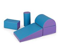 GOPLUS 5 PCS Parcours Motricité Bébé avec Fermeture Clair, Module Motricité Bébé en Mousse PU Lavable avec Remplissage en EPE, Jouets Éducatifs Convient pour Enfants d'Âge Préscolaire, Grimper, Ramper