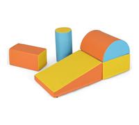 GOPLUS 5 PCS Parcours Motricité Bébé avec Fermeture Clair, Module Motricité Bébé en Mousse PU Lavable avec Remplissage en EPE, Jouets Éducatifs Convient pour Enfants d'Âge Préscolaire, Grimper, Ramper