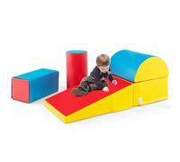 GOPLUS 5 PCS Parcours Motricité Bébé avec Fermeture Clair, Module Motricité Bébé en Mousse PU Lavable avec Remplissage en EPE, Jouets Éducatifs Convient pour Enfants d'Âge Préscolaire, Grimper, Ramper