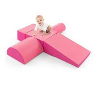 GOPLUS 5 PCS Parcours Motricité Bébé avec Fermeture Clair, Module Motricité Bébé en Mousse PU Lavable avec Remplissage en EPE, Jouets Éducatifs Convient pour Enfants d'Âge Préscolaire, Grimper, Ramper