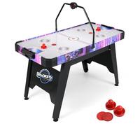 GOPLUS 54" Table Air Hockey Enfants et Adultes, Air Hockey Jeux avec Marqueur Digital LED, Marqueur Manuel, Moteur Puissant de 12V, 2 Palets et 2 Poussoirs, Multijeux(144x68x81CM)