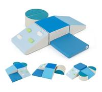 GOPLUS 6 PCS Parcours Motricité Bébé Différentes Formes & Couleurs Jouet Montessorri d'apprentissage pour 1 Ans+ (Bleu)