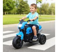 GOPLUS 6V Moto Électrique Enfants 3-6 Ans à 3 Roues, Voiture Electrique Enfant Phare LED, Pédale, Direction Limitée, 2-3 km/h pour Enfants Filles et Garçons, Charge 20KG (Bleu)