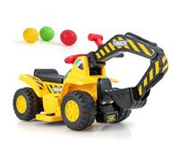 GOPLUS 6V Porteur Electrique Enfant, Voiture Electrique Enfants pour Enfants avec Godet Creusement Contrôlable, Klaxon et Effets Sonores Bulldozer à tirer pour enfants pour Enfants 2 Ans+ (88x36x46cm)