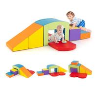 GOPLUS 7 PCS Parcours de Motricité Bébé, Module Motricité en Mousse PU avec Remplissage en EPE, Jouets Montessorris Éducatifs pour Enfants 12 Mois+ (Multicolore)