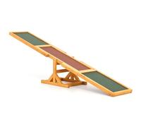 GOPLUS Agility pour Chien em Bois de Sapin, Balançoire pour Chien, Équipement d'Entraînement à l'Équilibre Charge 30 KG avec Plaque en Feutre d'Asphalte Sableux Antidérapant, Bascule d'Agilité (Jaune)