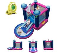 GOPLUS Aire de Jeux Château Gonflable Astre Vaisseau Spatial avec Souffleur Zone de Saut, Toboggan Piscine pour Enfants 3-10 Ans