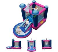 GOPLUS Aire de Jeux Château Gonflable Astre Vaisseau Spatial avec Zone de Saut,Toboggan Piscine pour Enfants 3-10 Ans sans