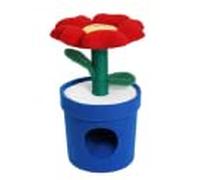 GOPLUS Arbre à Chat d'Intérieur, Tour pour Chatons avec Perchoir Rembourré en Forme de Fleur, Griffoir, Niche avec Coussin, Feuilles Pliables, Centre d’Activité pour Animaux de Compagnie (Rouge)