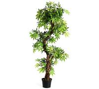 GOPLUS Arbre Artificielle en Pot Hauteur 160CM, Art Floral Faux Bonsaï Décoration en Plastique, Simulation Décorations Paysager à Intérieur ou Extérieur