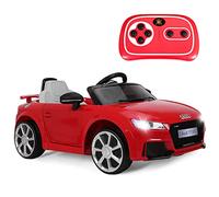 GOPLUS Audi TT RS Voiture Electrique Enfants, Voiture pour Enfants Klaxon, Musique, Phare LED,Pousser pour Enfants,Double Porte Télécommande 2.4G