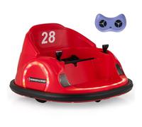 GOPLUS Auto-Tamponneuse Enfants avec LED Clignotantes Enfants, Voiture Electrique Enfants avec Télécommande Mode Musical et Effets Sonores, pour Tout-Petits 1,5 Ans+,Charge 25KG (Rouge)