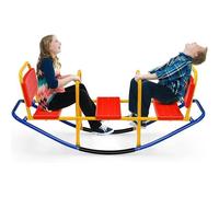 GOPLUS Balançoire à Bascule avec 3 Sièges pour Enfants, Trébuchet Sièges, Jeu d'Échelle Interactif, 136x39x60 CM