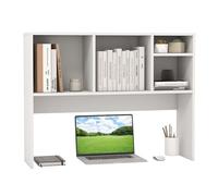 GOPLUS Bibliothèque Étagère Bureau, 4 Compartiments et Compartiment Arrière Ouvert, Organisateur de Bureau de Rangement en Bois, Kits Anti-basculement, 94 x 25 x 73cm (Blanc)