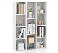 GOPLUS Bibliothèque Ouverte à 11 Cubes, Etagère de Rangement en Bois avec Kits Anti-basculement, Position Verticale ou Horizontale, pour Salon, Chambre, Chambre d'enfant (Blanc)