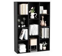 GOPLUS Bibliothèque Ouverte à 11 Cubes, Etagère de Rangement en Bois avec Kits Anti-basculement, Position Verticale ou Horizontale, pour Salon, Chambre, Chambre d'enfant (Noir)
