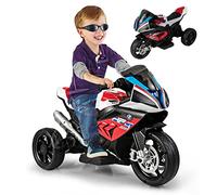 GOPLUS BMW Moto Electrique Enfants 6V avec 2 Roues d’Entraînement, Voiture Porteur Electrique Enfants avec Phares, Musique, 3KM/H Charge 30 KG, pour Garçons Filles 3-8 Ans(Rouge)