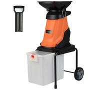 GOPLUS Broyeur Vegetaux et Branches Électrique 3000W, Broyeur Vegetaux avec Bac de Ramassage 50L, Lame à Double Tranchant, Roues de Transport, Ratio de Broyage 15:1, pour Déchets de Jardin(Orange)