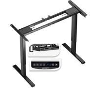 GOPLUS Bureau Assis Debout Électrique, 109 x 45 x 70-120 CM, Cadre de Bureau Réglable en Hauteur et Largeur, Noir