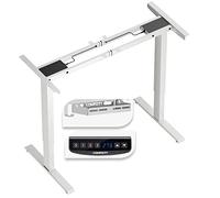 GOPLUS Bureau Assis Debout Électrique, 109 x 45 x 70-120 CM, Charge 100 KG, Cadre de Bureau Réglable en Hauteur et Largeur, Pied de Bureau Table Escamotable (Blanc)