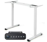 GOPLUS Bureau Assis Debout Électrique, 109 x 55 x 70-120 CM, Charge 100 KG, Cadre de Bureau Réglable en Hauteur et Largeur, Pied de Bureau Table Escamotable (Blanc)