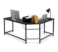 GOPLUS Bureau d'angle Ordinateur en Forme L, Bureau Informatique avec Support CPU Mobile, Table d'Étude pour Maison, Charge Max 100KG, 167,5 x 125,5 x 73,5CM (Noir)