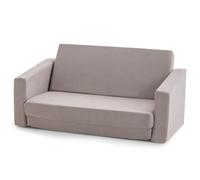 GOPLUS Canapé Convertible pour Enfants 18-36 Mois, avec Dossier et Accoudoirs, Design Ergonomique, Lit Pliant avec Housse Amovible & Mousse Haute Résilience, pour Salon, Chambre,Jardin d'Enfants, Gris